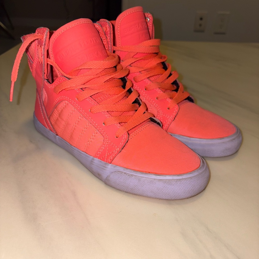 Supra High-Top Sneakers in Hot Pink/Coral